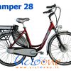 City bike ruota da 28 elegante telaio rosso Damper