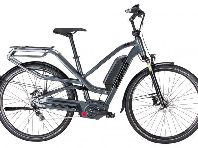 8 FS Zemo elegante city ebike telaio trapezio grigio