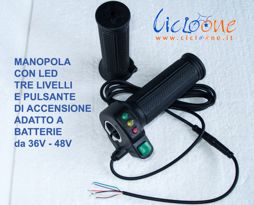 Acceleratore ebike con tre livelli e pulsante accensione » Cicloone