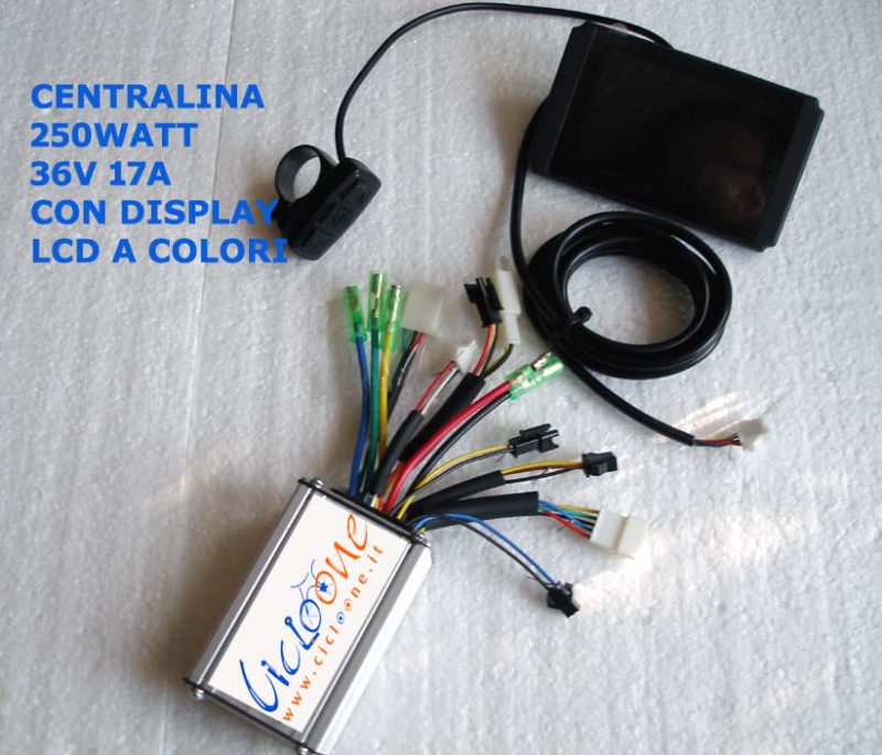 centralina potente display colori 250W