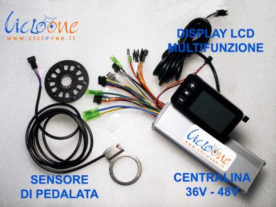 display lcd sensore pedalata centralina kit bici