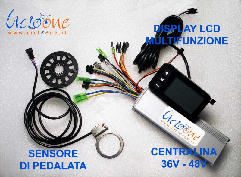 display lcd sensore pedalata centralina kit bici