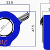 misure acceleratore a pollice disegno