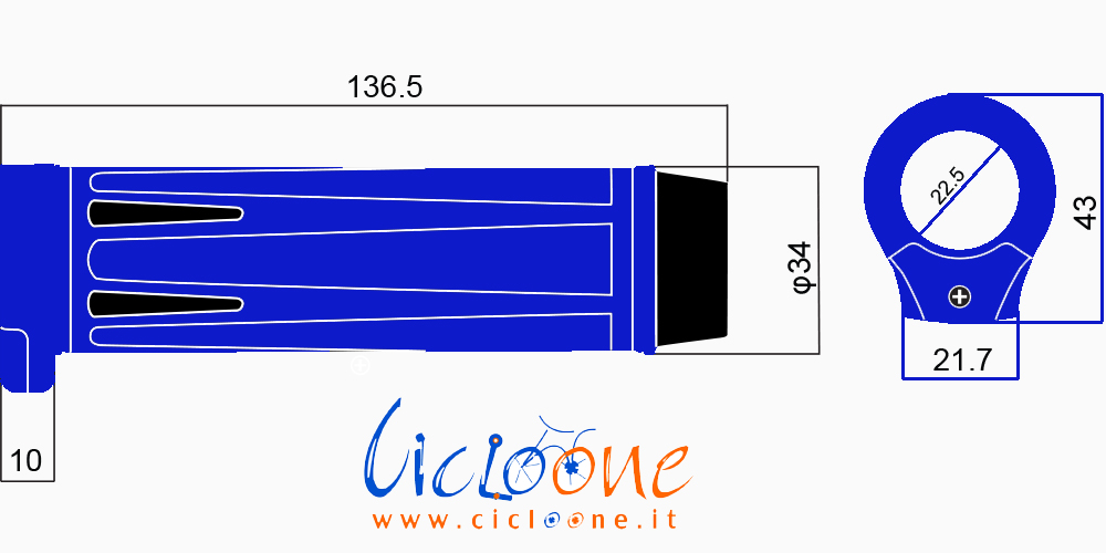 dimensioni acceleratore monopattino bici