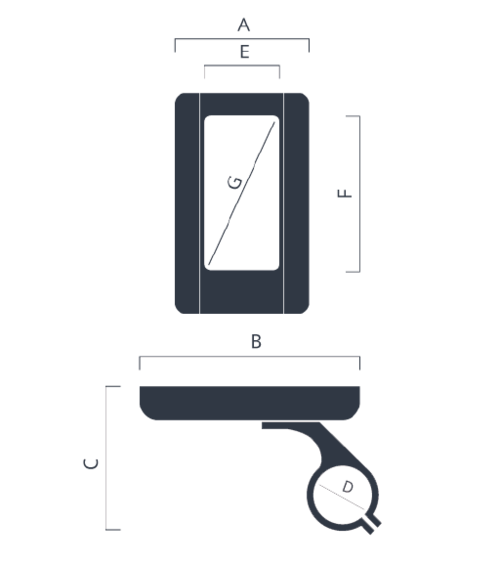 schema dimensioni display DP C181