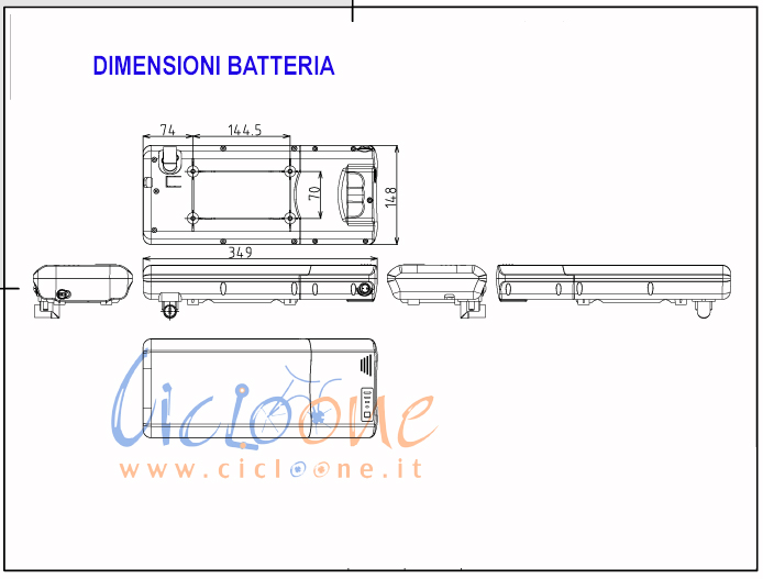 dimensioni batteria portapacchi