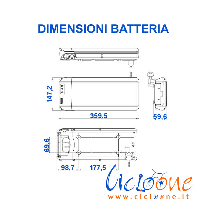 disegno tecnico batteria nera