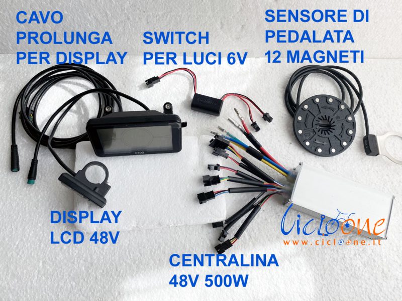 centralina 500w con i suoi componenti