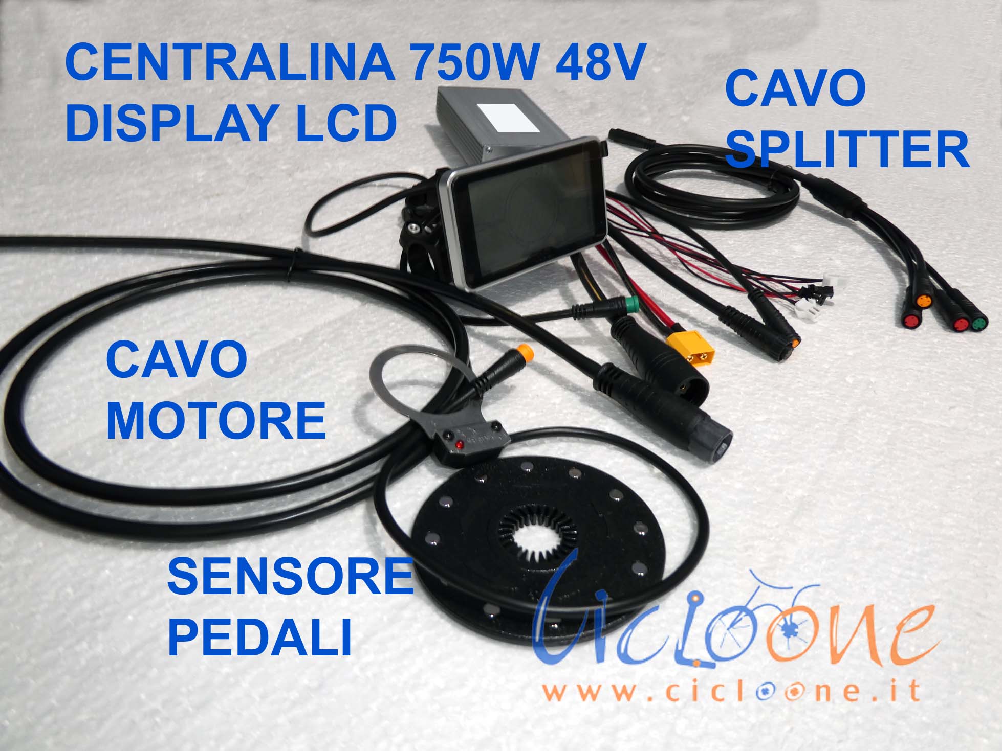 bici centralina sensorless 750W display lcd