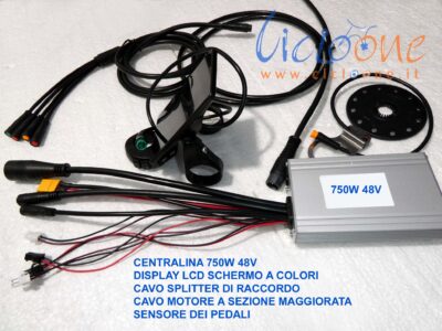 centralina 750W con dispaly colori set completo