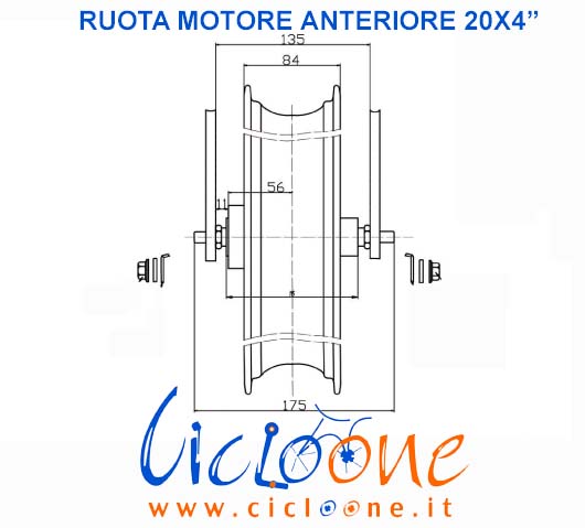 scheda tecnica ruota motore anteriore fat bike